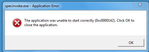 specinvoke 0xc0000142